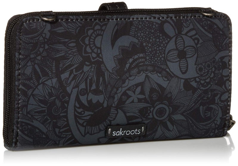 Sakroots Artist Circle Smartphone Crossbody in Eco Twill, Detachable Wristlet Strap, Black Spirit Desert - Image 2